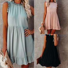 Mini, ruffle, Summer, fashion dress