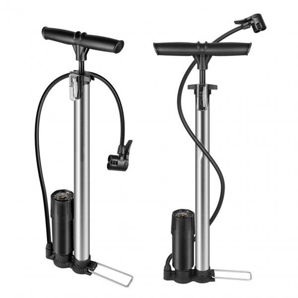 Aluminum Portable Bike Floor Tire Pump Bicycle Air Pump with Free