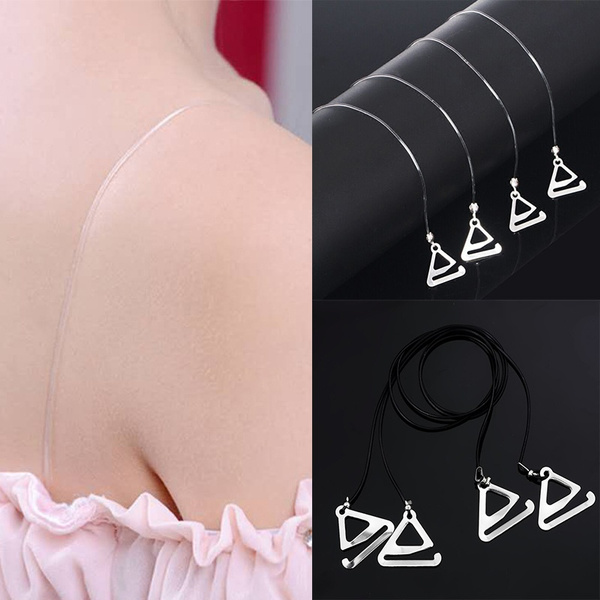 Clear Invisible Bra Strap Adjustable Black Transparent Bra Strap Party  Evening Dress Underwear Accessories Invisible Hook Straps