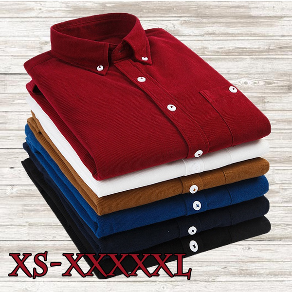 Men's Corduroy Shirt Men Dress Shirt 