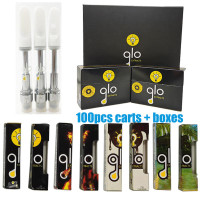 empty vape carts for sale 100pcs Glo Waferz Cartridge Packaging Vapes Pen Atomizer 510 Thread Cartridges 0.8ML 1ML Thick Oil Vaporizer with display box Flavour:Super Sour Apple voopoo drag 5 Voopoo The Cart Card V2 Oxbar G42K