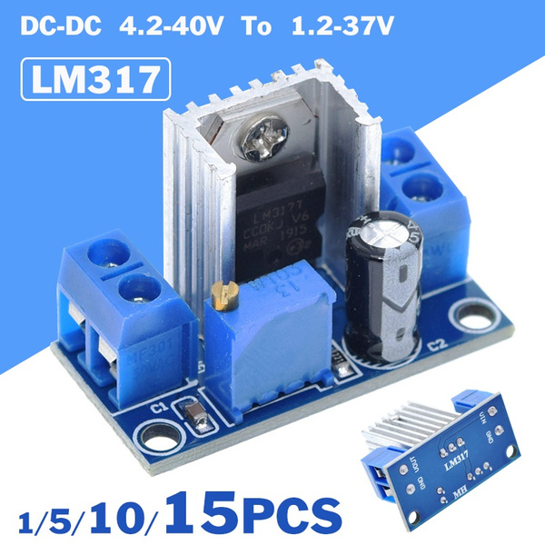 DollaTek LM317 Adjustable DC to DC Step Down Power Supply Buck Converter Module 4.2V-40V to 1.2 V-37V 5pcs