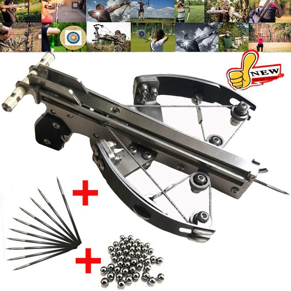NEW Outdoor Powerful Hunting Fish Crossbows Super Mini Crossbow Aluminum  Alloy Material Tool Stainless Steel Shooting Toy Gift with 4 Mm Steel Ball  and Arrow