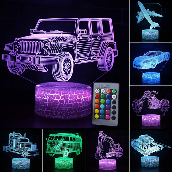 Big Sale!! Remote & Touch Control 3D LED Night Light Car Series 7