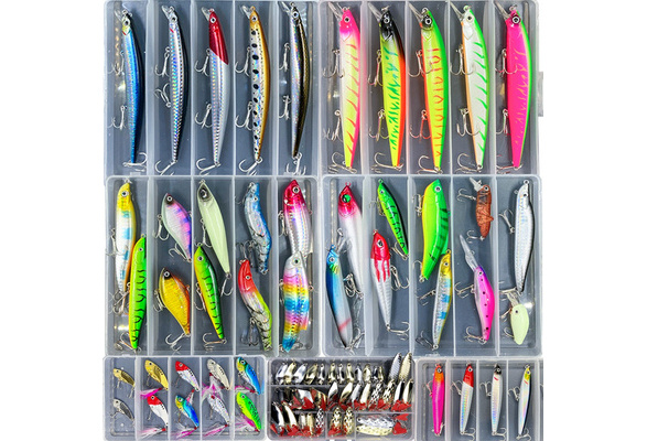 2021 New Mixed Lure Hard/Soft Baits with Box with Fishing Equipment Tools  Good baits
