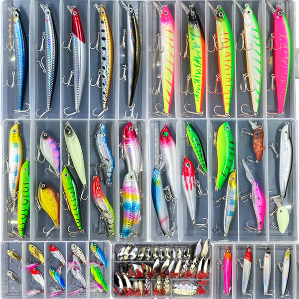 2021 New Mixed Lure Hard/Soft Baits with Box with Fishing