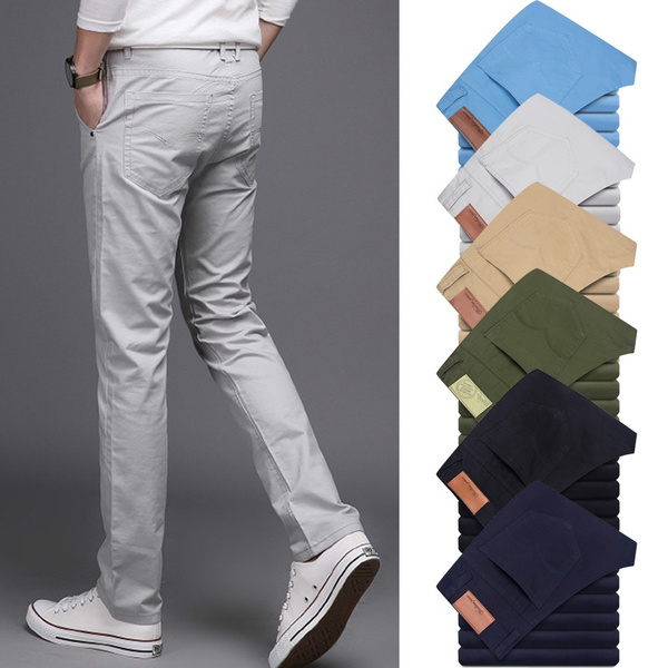 Slim Fit Business Casual Pants | Khakis Men Slim Fit Pants 40 - Slim Fit  Trousers Men - Aliexpress