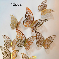 butterfly, Home Decor, gold, 3dwallsticker