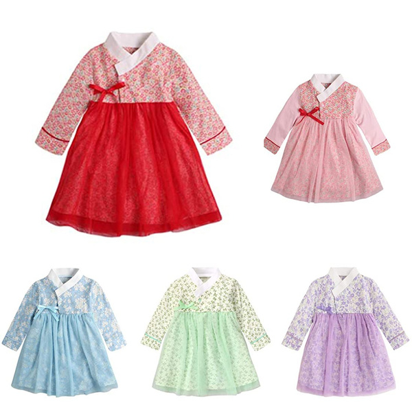 Baby Girl Korean Clothes Long Sleeve Romper Dress Korean Hanbok | Wish