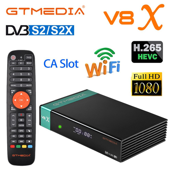 GTMedia V8X FTA Satellite TV Receiver with USB WIFI Support DVB-S/S2/S2X CA  Card h.265 1080P HD Iptv Gtmedia Upgrade V8 Nova