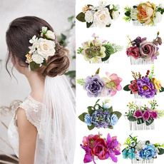 Flowers, bridalflowerhaircomb, headwear, Bridal wedding