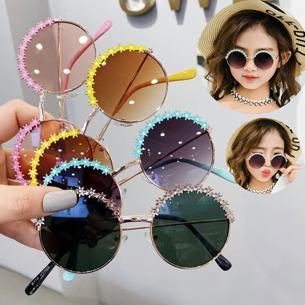 Cute Sun Flower Round Kids Sunglasses UV400 for Boys Girls Sun Glasses  Outdoor Children Glasses – the best products in the Joom Geek online store