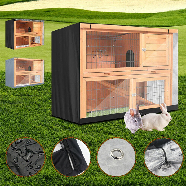 Double Rabbit Hutch Cover Outdoor Bunny Hutch Cover Small Animal Cage