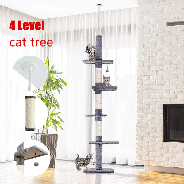 cat scratching post floor to ceiling