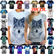 noveltytshirt, animal print, wolfpainting, Tops