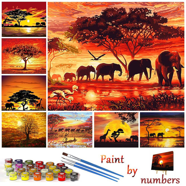 EASY Jungle Elephant KIDS DIY Paint-By-Number Craft Set – seedsthedaystore