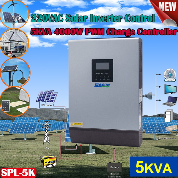 5KVA 4000W Solar Hybrid Inverter Pure Sine Wave 220VAC Output Solar ...