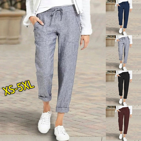 Ceboyel Womens Cotton Linen Boho Pants High Waisted Pants Loose Fitting  Pants Casual Summer Trousers Outfit 2023 at Amazon Women's Clothing store