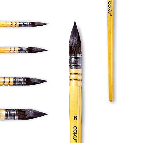 OOKUQuill Watercolor Brush Professional Round Squirrel Hair Blend