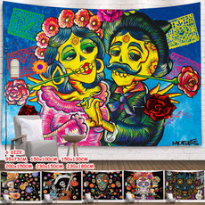 fiesta, skull, psychedelictapestry, tapestrywalldecor
