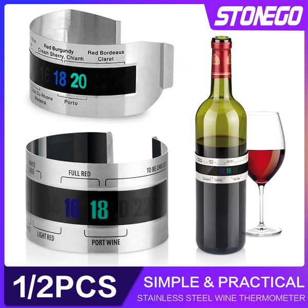 Stainless Steel Wine Thermometer (4--24'C) ，shows your wine temperature,  also marks the best serving temperature for different types of wine. Wine