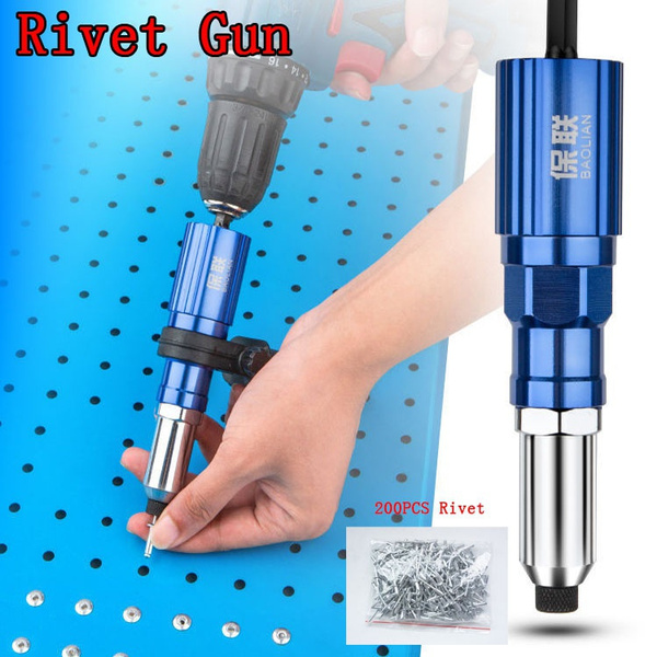 Electric Rivet Gun 2.4mm-4.8mm Rivet Nut Drill Adapter Cordless Riveting Tool 
