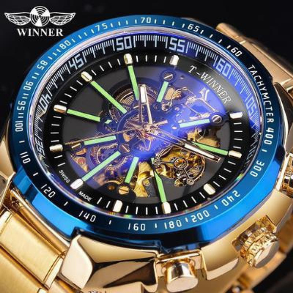 New T winner mechanical watch men s fashion hollow out cool mechanical watch automatic mechanical watch men s Watch