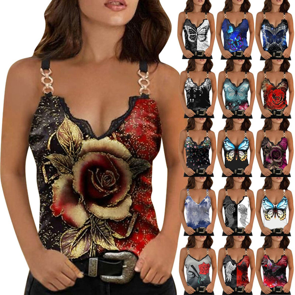Y Tops Para Mujer Chaleco De Cadena De Verano Suelto Casual Y Tops Para Mujer Chaleco De Cadena De Verano Suelto Casual