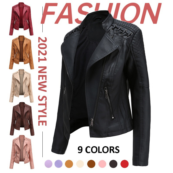 Fashion, slim, Women Jacket, PU Leather