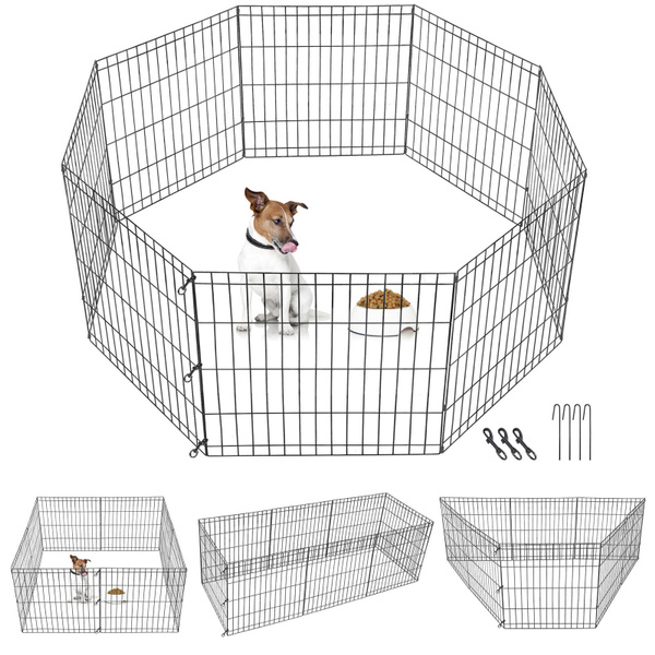 24 Inch 8 Panels Tall Dog Playpen Large Crate Fence Pet Play Pen   60cd470c0665aa7bd066ff42 Large 