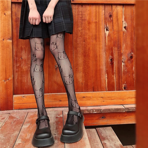 Kawaii Socks Thigh High Fishnet 