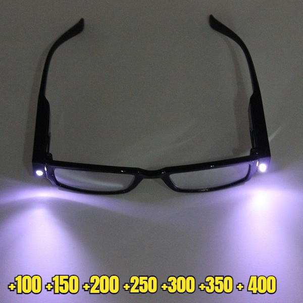 2022 Newest LED Light Reading Glasses Clear Occhiali Da Lettura +1.00 +1.50  +2.00 +2.50 +3.00 +3.50 +4.00 Diopter Night Presbyopic Glasses | Wish
