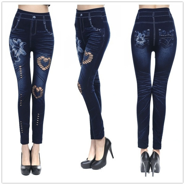 New Sexy Women Fashion Denim Like Faux 