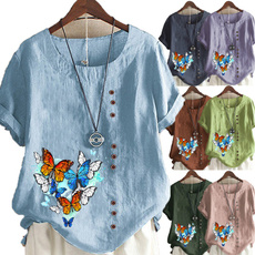 butterfly, Summer, Plus Size, Printed Tee