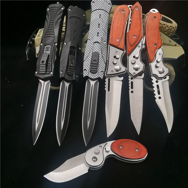 Tactical stiletto fast action in out, Pocket Knife Collect knives Tactical Knife Spring Assist