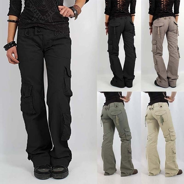 Women Fashion Long Multi-pockets Cargo 