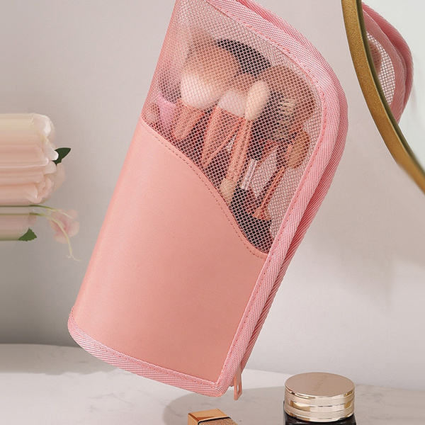 Travel Makeup Brush Bag Portable Cosmetic Brush Holder Organizer Waterproof  Stand-Up Makeup Brush Pouch Toiletry Bag DFK