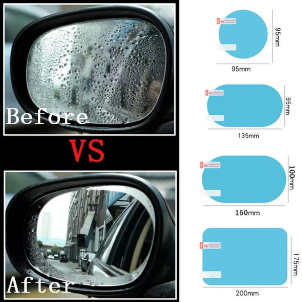 2PCS Car Rearview Mirror Rainproof Film Nano Mirror Anti-fog Film