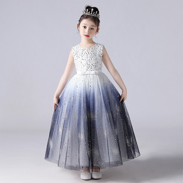 Dress for 4 -14 Years Girls Wedding Tulle Sequined Long Girl Dress ...