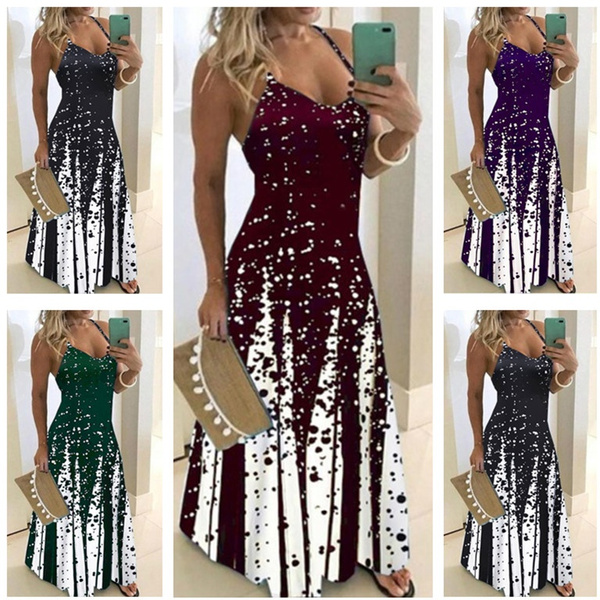 Vestido De Mujer Con Cuello En V Estampado Sin Mangas Chalec Vestido De Mujer Con Cuello En V Estampado Sin Mangas Chalec