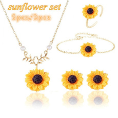 goldplated, leaf, sunflowerbracelet, Sunflowers