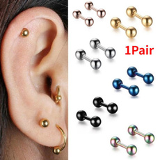 barbellearring, Steel, stainless steel earrings, Jewelry