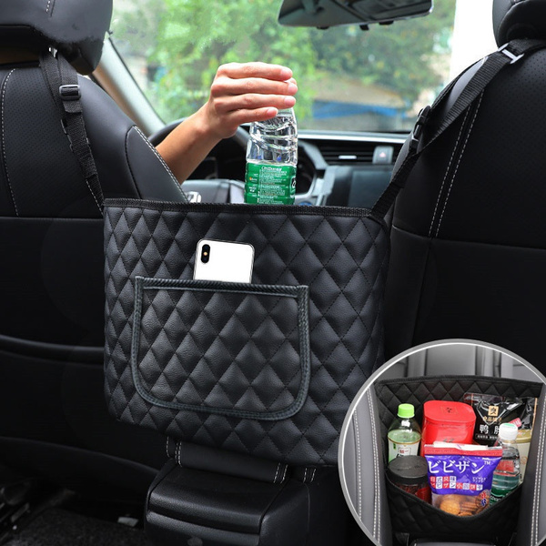Car Handbag Holder Between Seats With Pocket, Pu Leather Car Purse Holder  Car Storage Organizer Barrier Of Backseat Pet And Kids,Black : Amazon.in:  Home Improvement