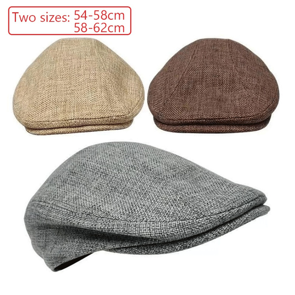 New Spring Summer Unisex Beret Retro Newsboy Comfortable Hat Linen Outdoor  Walking Breathable Sun Hats Casual Taxi Driver Caps Travel Hat Golf Cap 