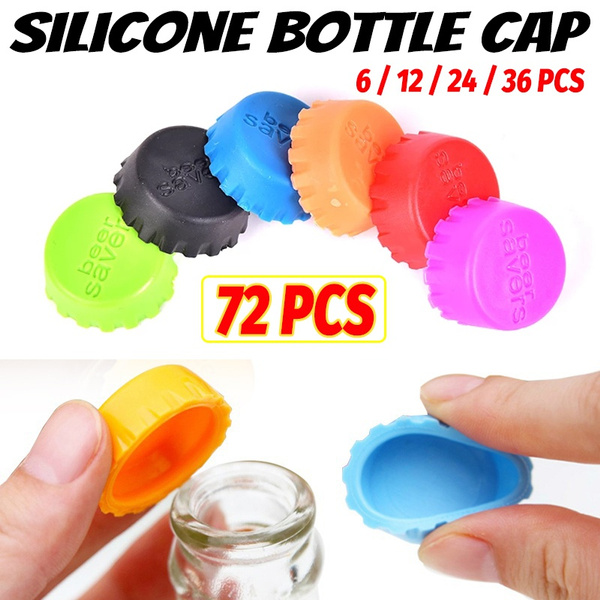 SILICONE BOTTLE CAPS, Wine, Beer, Soda & Straw Hole Caps 