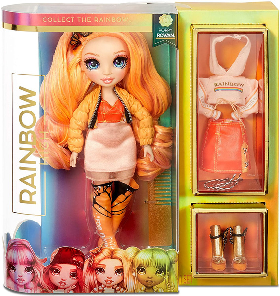 Rainbow Surprise Rainbow High Poppy Rowan - Orange Clothes Fashion Doll ...
