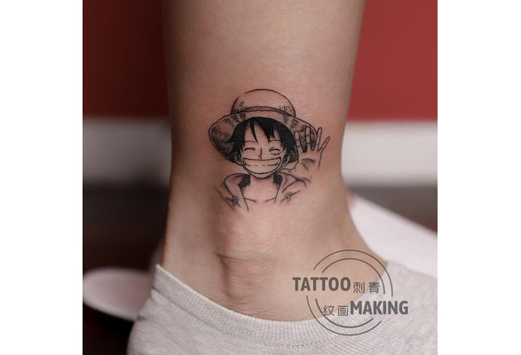 2pcs Anime Tattoo Paste Catoon One Piece Tattoo Luffy Ankle Waterproof Tattoo Wish