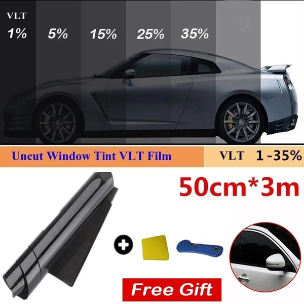 Vetri Oscurati Auto 1/5/15/25/35 Percent VLT Window Tint Film Glass Sticker  Sun Shade Film for Car Truck UV Protector Foils Sticker Films 50cmX300cm  Pellicola Oscurante (Size : 3M Transmittance 1) : 