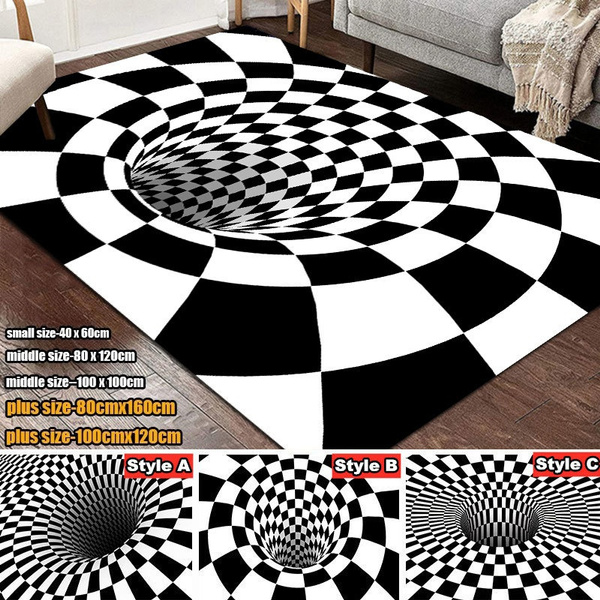 3D Vortex Illusion Carpets Entrance Door Floor Mats Non-slip Rugs