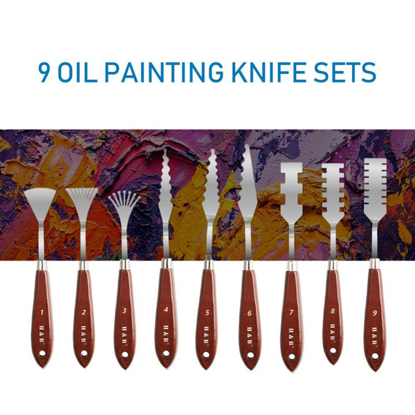 9 Pieces Palette Knife Stainless Steel Spatula Painting Knife Set